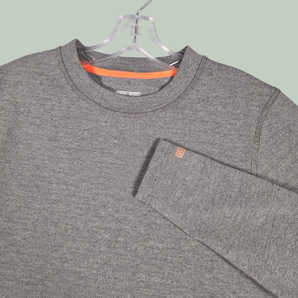 Omni-Wool Mens Medium Long Sleeve Base Layer Top Gray